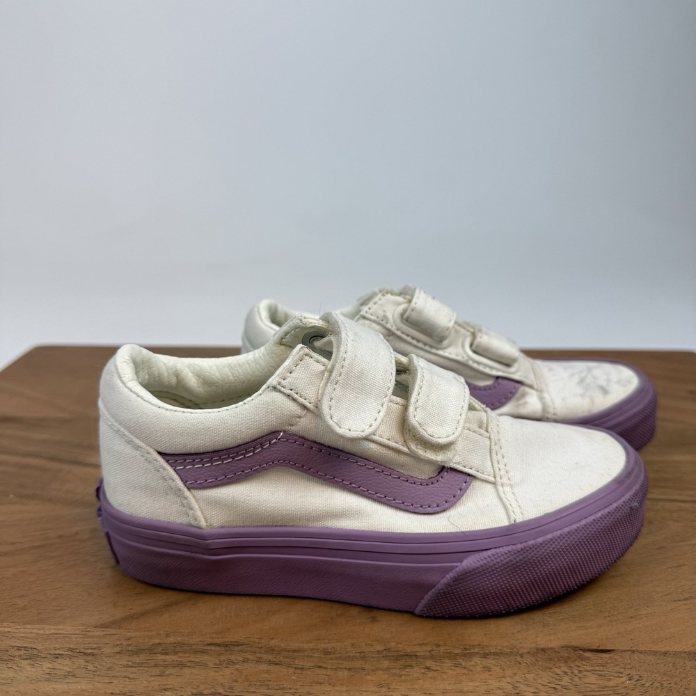 Little Kids Girls Vans Old Skool V Lavender Mist Low Skate Sneakers Size 11 C